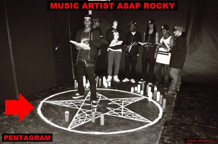 Jason Hendricks - Just like MOTLEY CRUE above you shouldn't be oblivious when I show you other music artist promoting the exact same symbolism just as you see here music with music artist/rappers A$AP Mob/Rocky showing who they represent in their music video “Wassup” by creating a cocaine INVERTED SATANIC PENTAGRAM on the floor. 