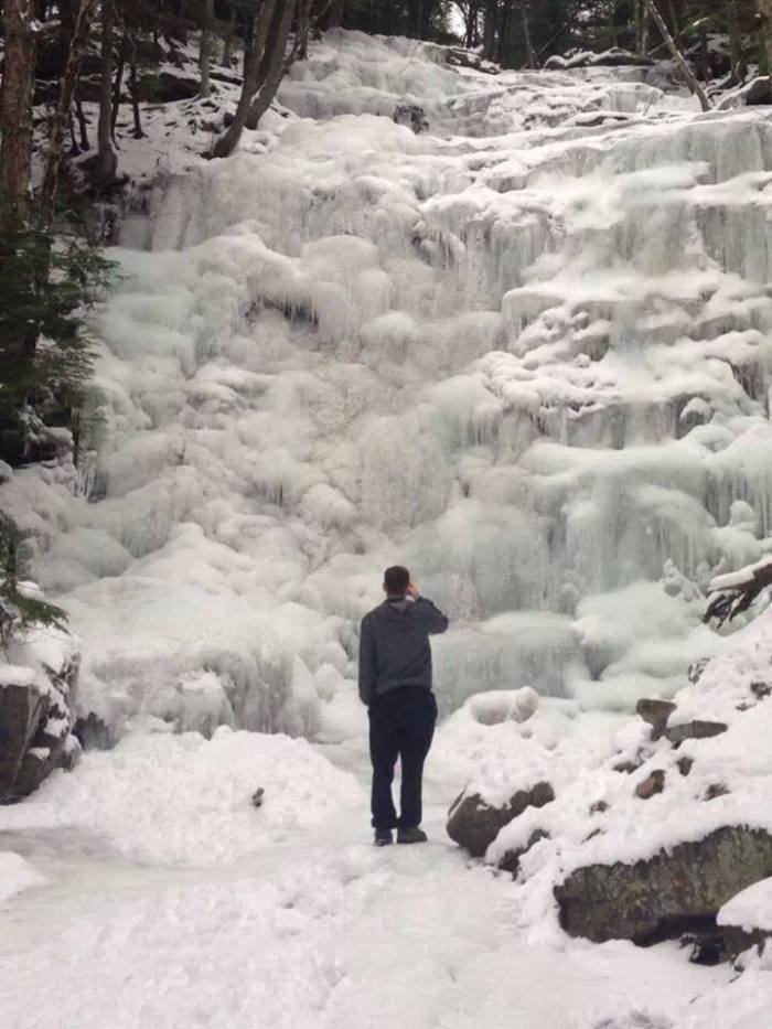 Frozen waterfall in Bear Creek Township, Pennsylvania 1-07-2014