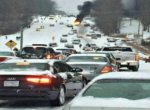 Gridlock in Raleigh, North Carolina. 2-12-2014