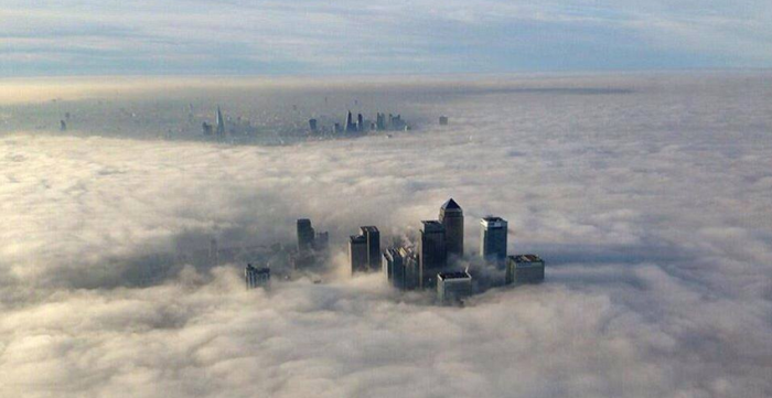 3-13-2014: What London woke upto this morning some flights where cancelled this morning at Gatwick Airport due to the dense fog.  Image from I Am Proud To Be British.