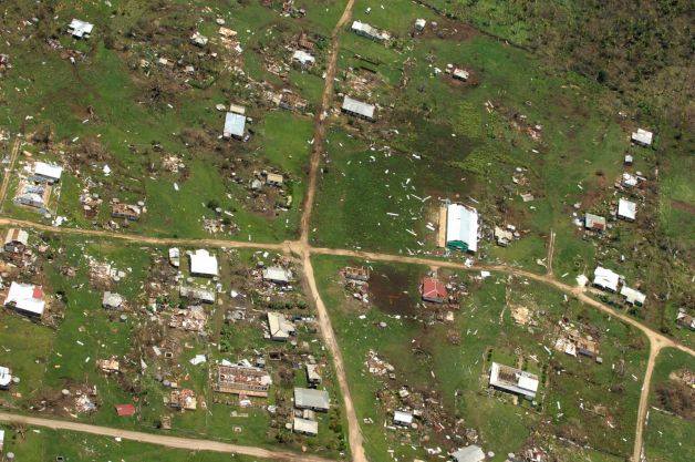 This aerial photo released by the Royal New Zealand Air Force, taken on Saturday, Jan. 11, 2014, shows the damage to Ha'apai island group, in Tonga, following Cyclone Ian. Tongan officials said about 300 to 400 families had their homes severely damaged or destroyed in the powerful storm that struck Saturday but they are relieved the death toll hasn’t risen beyond one. Photo: Royal New Zealand Air Force