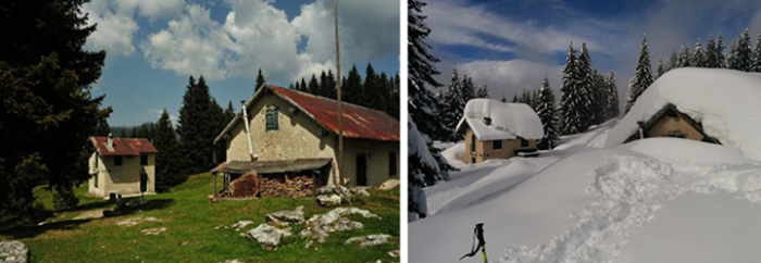 Vicinity of Campomulo, 1700 m above sea level in the province of Vicenza. Before & after.
