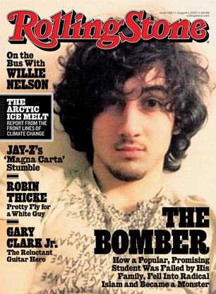 Dzhokhar Tsarnaev on the cover of Rolling Stone in July 2013