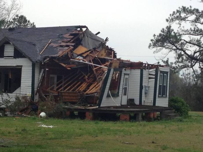 4-7-2014: Tornado damage in Beaufort County, NC. Photo from @DaveJordanWITN