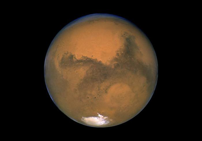 4-8-2014: Tuesday night, when Mars, Earth, and the sun will be arranged in a nearly-straight line. Mars will be 10 times brighter then the brightest stars in the sky, be orange in color and visible all night long.  More details: http://usat.ly/1h9s7GQ