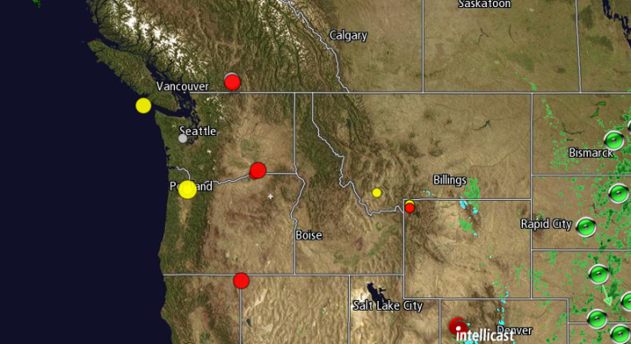 I'm hoping and praying that this doesn't mean anything, but multiple earthquakes are popping up here in the Northwest US today. Magnitude: 2.2 Region: 52km NE of Alturas California Date: Apr 7, 2014 Time: 18:50:41 GMT Magnitude: 1.5 Region: 34km ENE of West Yellowstone Montana Date: Apr 7, 2014 Time: 6:01:30 GMT Magnitude: 1.6 Region: 32km ENE of West Yellowstone Montana Date: Apr 7, 2014 Time: 10:08:34 GMT Magnitude: 1.5 Region: 26km NNE of Old Faithful Geyser Wyoming Date: Apr 7, 2014 Time: 15:39:30 GMT Magnitude: 1.6 Region: 27km NNE of Old Faithful Geyser Wyoming Date: Apr 7, 2014 Time: 16:42:51 GMT Magnitude: 1.6 Region: 7km NE of Umatilla Oregon Date: Apr 7, 2014 Time: 20:55:46 GMT Magnitude: 2.9 Region: 4km SSW of Finley Washington Date: Apr 7, 2014 Time: 21:55:00 GMT Magnitude: 1.6 Region: 8km NW of Sherwood Oregon Date: Apr 7, 2014 Time: 3:23:26 GMT Magnitude: 3.3 Region: 8km NW of Sherwood Oregon Date: Apr 7, 2014 Time: 3:33:12 GMT Magnitude: 1.5 Region: 15km NNW of Shelton Washington Date: Apr 6, 2014 Time: 13:54:25 GMT Magnitude: 2.3 Region: 47km SSE of Ucluelet Canada Date: Apr 7, 2014 Time: 5:44:40 GMT Magnitude: 2.4 Region: 0km W of Princeton Canada Date: Apr 6, 2014 Time: 21:18:09 GMT Magnitude: 2.4 Region: 9km SSE of Princeton Canada Date: Apr 7, 2014 Time: 21:17:22 GMT SOURCE: http://www.intellicast.com/Local/WxMap.aspx?basemap=0014&layers=0039%2C0119%2C0017