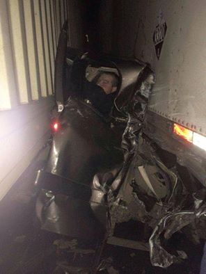 1-17-2015: Unbelievable! This man is doing just fine after a massive pile-up had him stuck between two semi trucks on I-84 in Eastern Oregon. credit: NWCN News