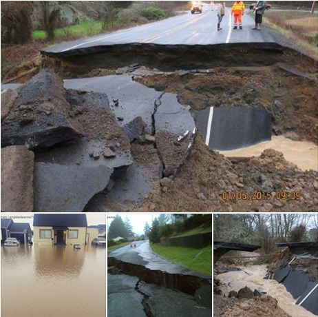 1-5-2015: Heavy rains washing out roads and triggering flooding in parts of Washington  -- ABC News Weather